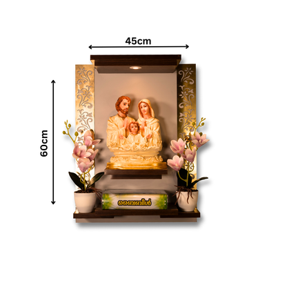 Christian Decor | Bedroom Prayer Unit, Holy family Statue | Wall Hanging Type