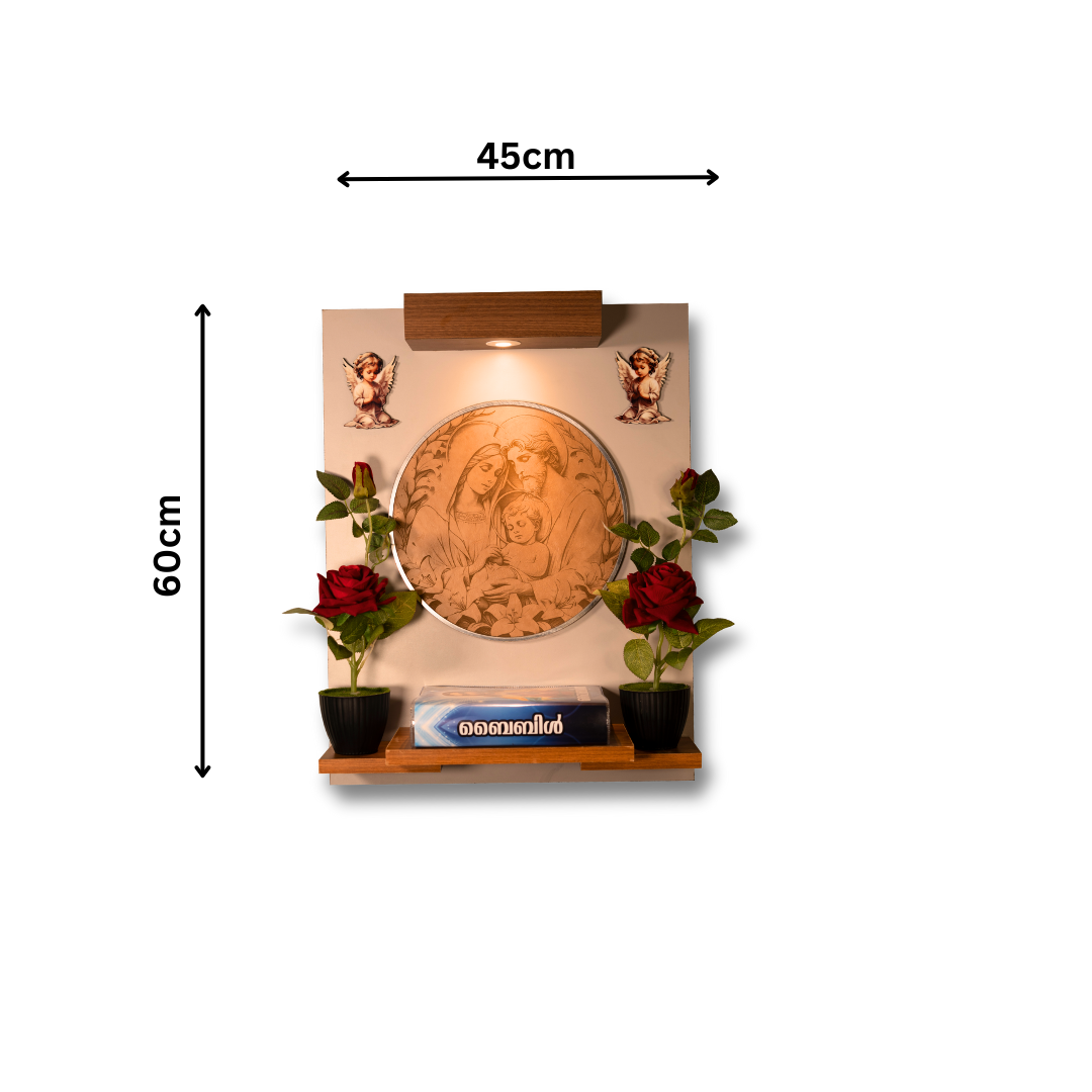 Christian Decor | Bedroom  Prayer Unit , Holy family Leather engraving | Wall Hanging Type