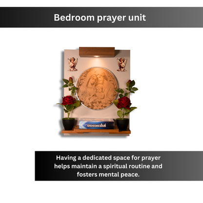 Christian Decor | Bedroom  Prayer Unit , Holy family Leather engraving | Wall Hanging Type