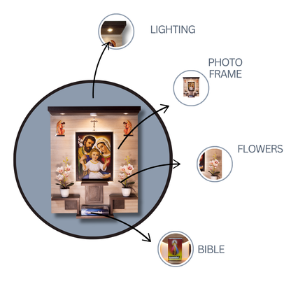 Christian Decor | Home Prayer Unit with Frame with LED | Wall Hanging Type