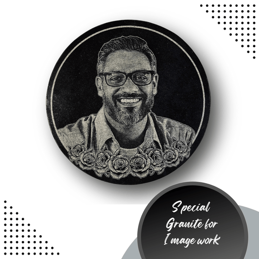 Granite Customisable Photos  | High Quality Image Engraving |  Using for Cemetery, 9 Inch Granite Image