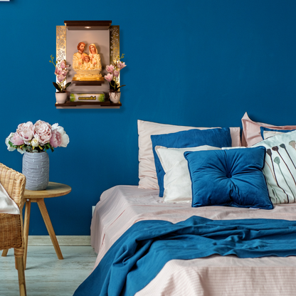 Christian Decor | Bedroom Prayer Unit, Holy family Statue | Wall Hanging Type